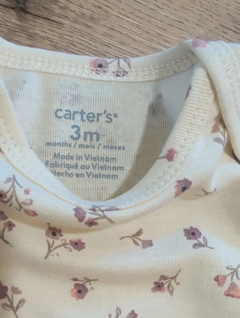 NWOT 3 Carter's Cotton Long Sleeve Onesies, 3 Months